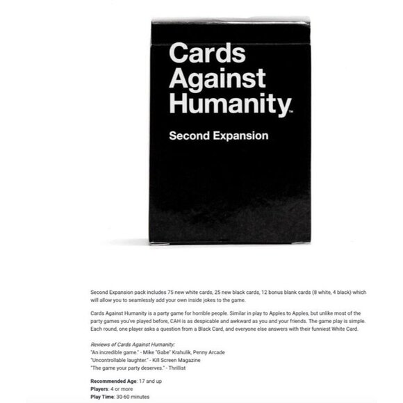 CARDS AGAINST HUMANITY 2nd Expansion Sealed Pack Adult Party Game - Picture 5 of 5